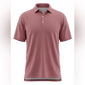 TURTLESON MENS POLO SHIRT RED MICRODOTS SIZE L